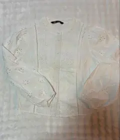 ZARA 刺繍ブラウス ホワイト 長袖