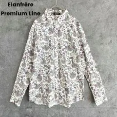 日本製✨️エランフレール プレミアムライン　長袖シャツ　ブラウス　花柄　M　綿
