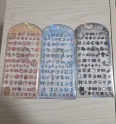 うるちゅるプチシール 3枚セット オレンジ 青 黒