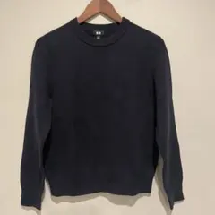 UNIQLO ウォッシャブルミラノリブクルーネックセーター　ネイビー　S