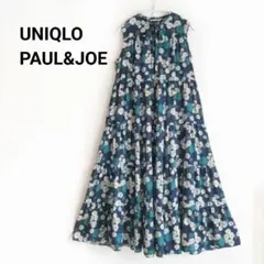 美品 ロング ワンピース ユニクロ／ポールアンドジョー ノースリーブ L 人気