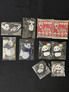呪術廻戦 パンダ グッズ まとめ売り 缶バッジ ラバー マスコット キーホルダー