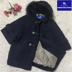 バーバリーブルーレーベル　モヘア　コート　ノバチェック　ネイビー38