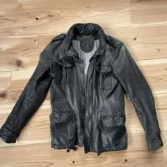sisii レザージャケット 黒 フード付き メンズ S