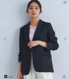 極美品　グリーンレーベルリラクシング　テーラードジャケット　ネイビー　36 Ｓ