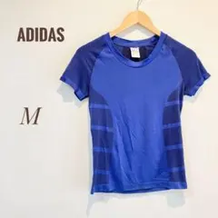 アディダス　フィットネスウェア 半袖 ダークグレー　ブルー