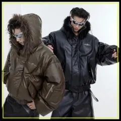 ArguE CulturE フェイクレザージャケットダウンジャケットメタルXL