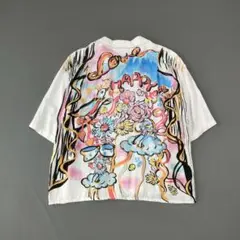 希少ツモリチサト×ニコアンド　ハッピーバード半袖レーヨンシャツ　オーバーサイズのサムネイル