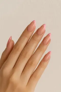 ネイルチップ ミデイアムアーモンド シンプルライン・フレンチ付け爪（アーモンド）