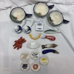 陶器製動物デザイン箸置き18セット