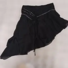 アシンメトリーフリルスカート 黒