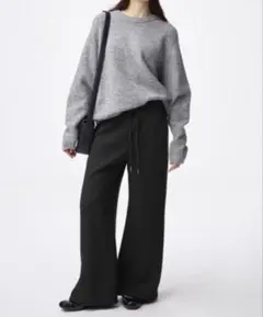 【新品未使用】GU パフスウェットバギーパンツ(丈標準) L ブラック