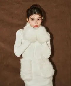 Darich ファーニットワンピース