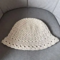 ハンドメイド　バケットハット　かぎ編み　クロシェハット　クラッシャーハット