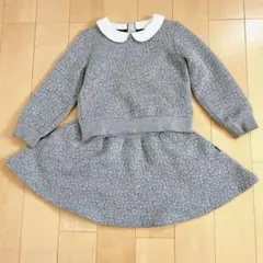 クミキョク　キッズ　セットアップ　S 100110 女の子　子供　グレー　キルト