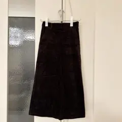 GU コーデュロイ ナロースカート Sサイズ ダークブラウン