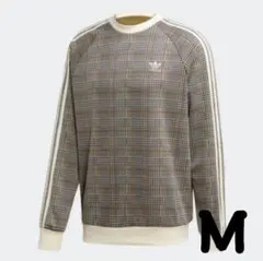 海外限定品✨極美品 アディダスタータンチェック千鳥格子 スウェットレーナー薄手M