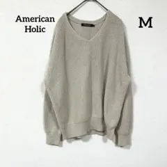 AmericanHolic Vネック オーバーサイズ ニットプルオーバー