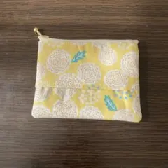 北欧たんぽぽ柄　ハンドメイド　ティッシュポーチ　イエロー