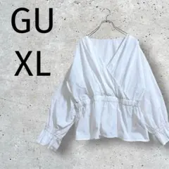 GU◆ カシュクール チュニック ブラウス XL 白大人かわいい2038