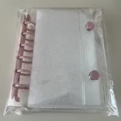 c*o様 シール帳　クリアバインダー　Ａ７　ピンク　キーホルダー穴　シール台紙1