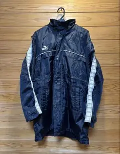 PUMA フード付きベンチコート ネイビー