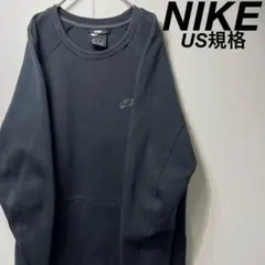 【US規格】希少 NIKE スウォッシュ ロゴプリント スウェット ブラック M