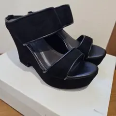 ESPERANZA ウェッジヒールサンダル 黒　Lサイズ