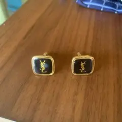 YVES SAINT LAURENT カフリンクス スクエア ゴールド ブラックのサムネイル