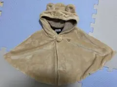 ミキハウス クマ耳 フード付き ポンチョ