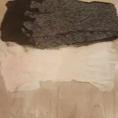 帯揚げ 黒白幾何学模様 フリル付きピンク