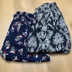 OZOC オゾック 2点セット スカート ロング 花柄 羽 M 春夏