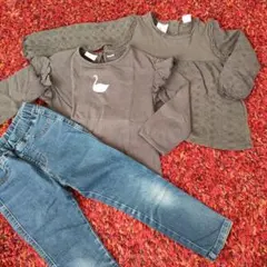 ZARA ザラ 110cm トップス2点＋デニム　秋コーデ　小学生　学校コーデ