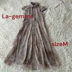 116♦︎ラジエム　半袖チュールロングワンピース　M