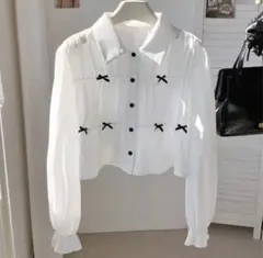 大きいサイズ トップス ブラウス 4XL 白 ホワイト