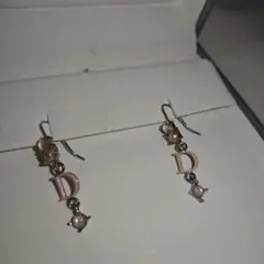 【極美品・正規品】ディオール Dior ロゴ　ピアス 　パール　ムーンストーン