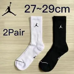 【新品】ジョーダン バスケットボール ソックス 27-29cm 2足セット 白黒