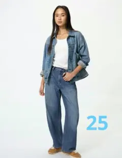 UNIQLO バギーバレルレッグジーンズ 　25のサムネイル