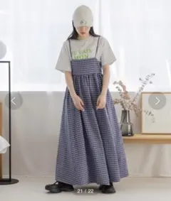 ローリーズファーム　ポコポコチェックキャミワンピース