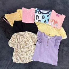 まとめ売り/9枚/女の子夏服［95-100］美品　プティマイン他　半袖　半ズボン
