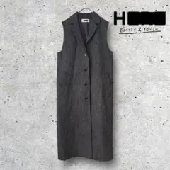 【定価3.9万】H beauty&youth ヘリンボーンジレ　ロングコート