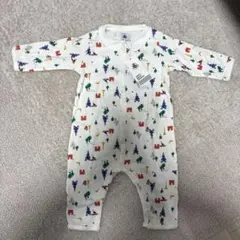 【6ヶ月〜、サイズ74cm 】 プチバトーカラフルプリントロンパース