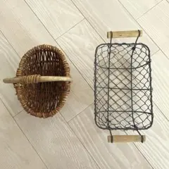アンティーク　かご　２つセットのサムネイル