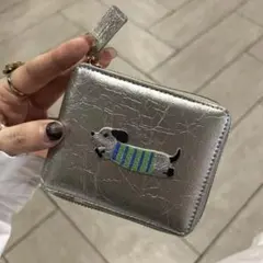 新品【ミニ財布】シルバー　財布　二つ折り財布　お財布　財布　小銭入れ　犬　犬用品