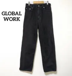 3-3【グローバルワーク】GOODデニム　ストレートパンツ　ブラック