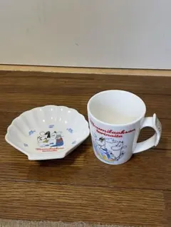 ムーミンのマグカップと貝殻型お皿セット