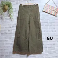 GU ワイドパンツ チノパン ワイドチノ 大人可愛い ワークパンツ ゆったり L