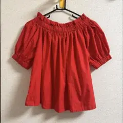 トップス　半袖　オフショルダー　かわいい　赤　レッド　派手　レディース　送料無料