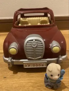 シルバニアファミリー 赤いオープンカー SF-0002 とブタの赤ちゃん