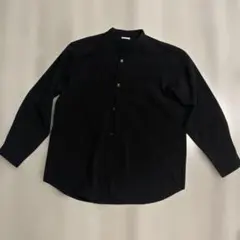 GU　オーバーサイズバンドカラーシャツ　ブラック